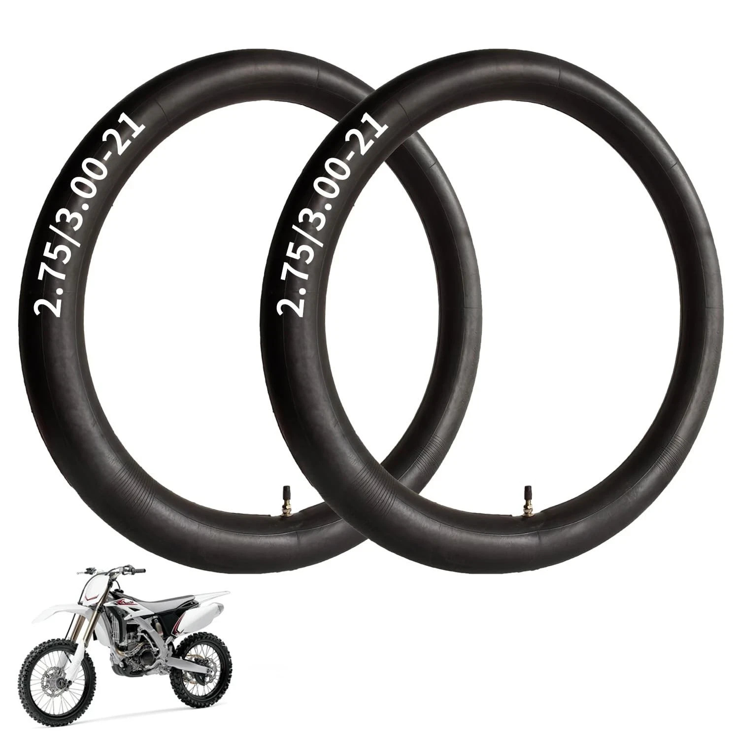 2.75/3.00-21” Heavy Inner Tube 80/100-21 (300/325-21) | 2-Pack for Dirt Bik
