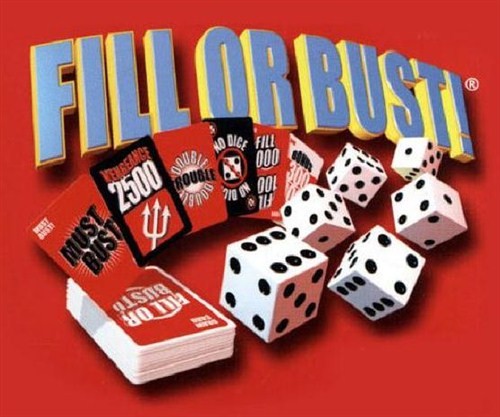 Fill or Bust Game Dice Card Travel Family Bowman Games Fun