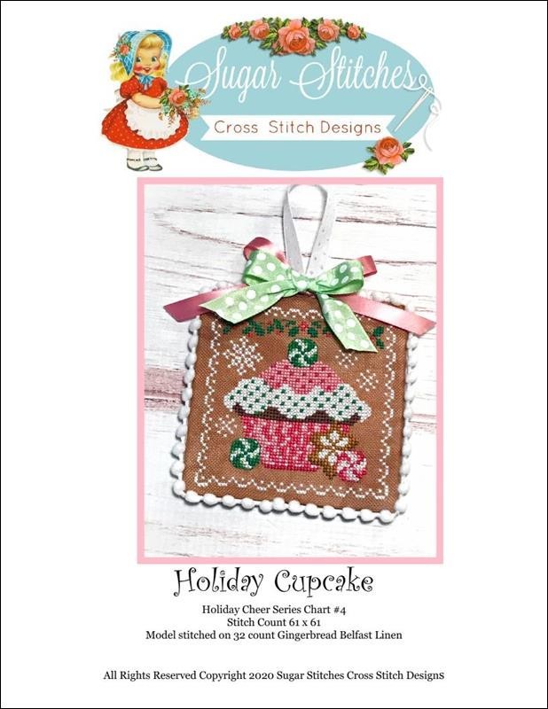 Holiday Cupcake Counted Cross Stitch Pattern by Sugar Stitches Design