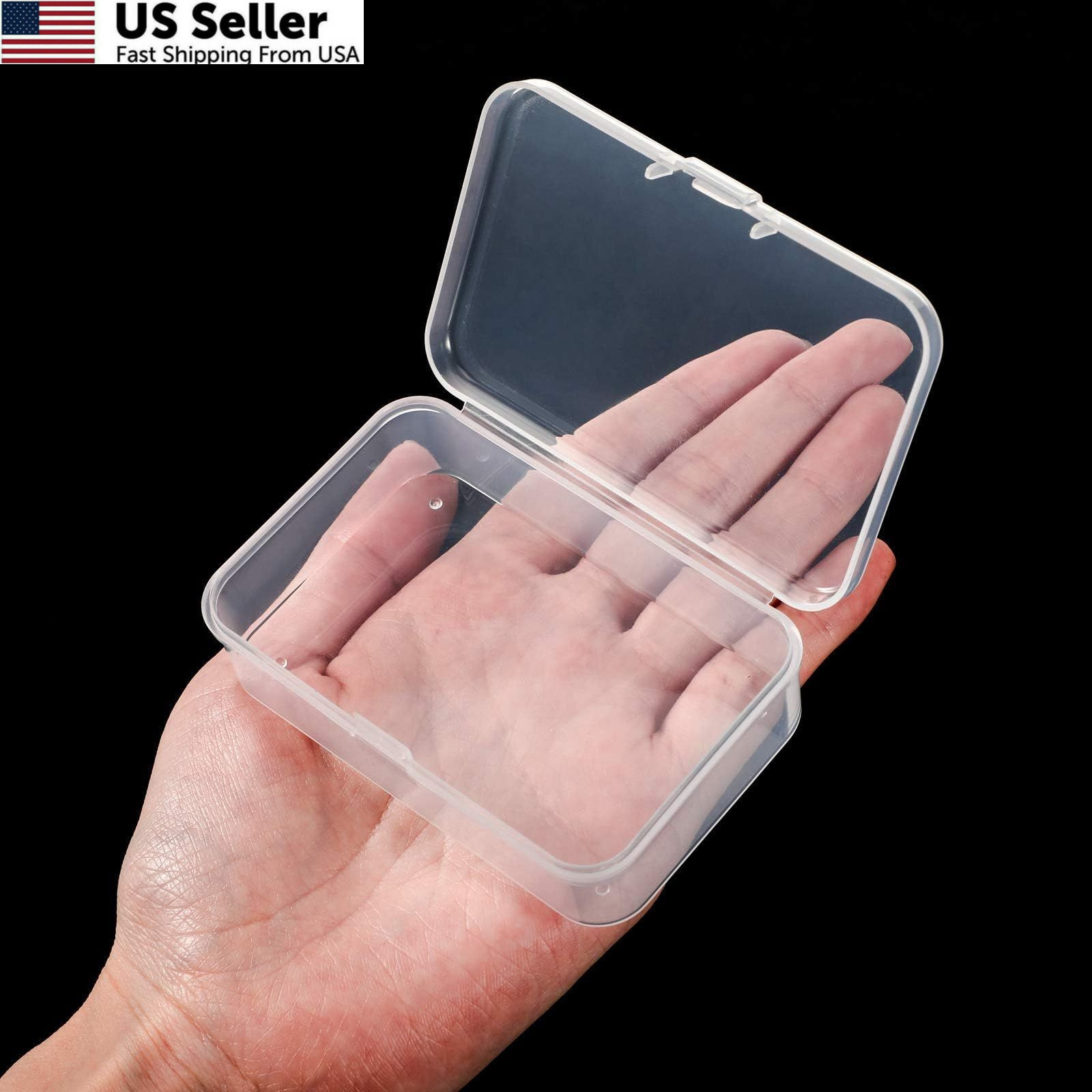 SATINIOR 100 Pcs Clear Plastic Beads Storage 3.27 x 2.13 x 1.02 Inch, clear