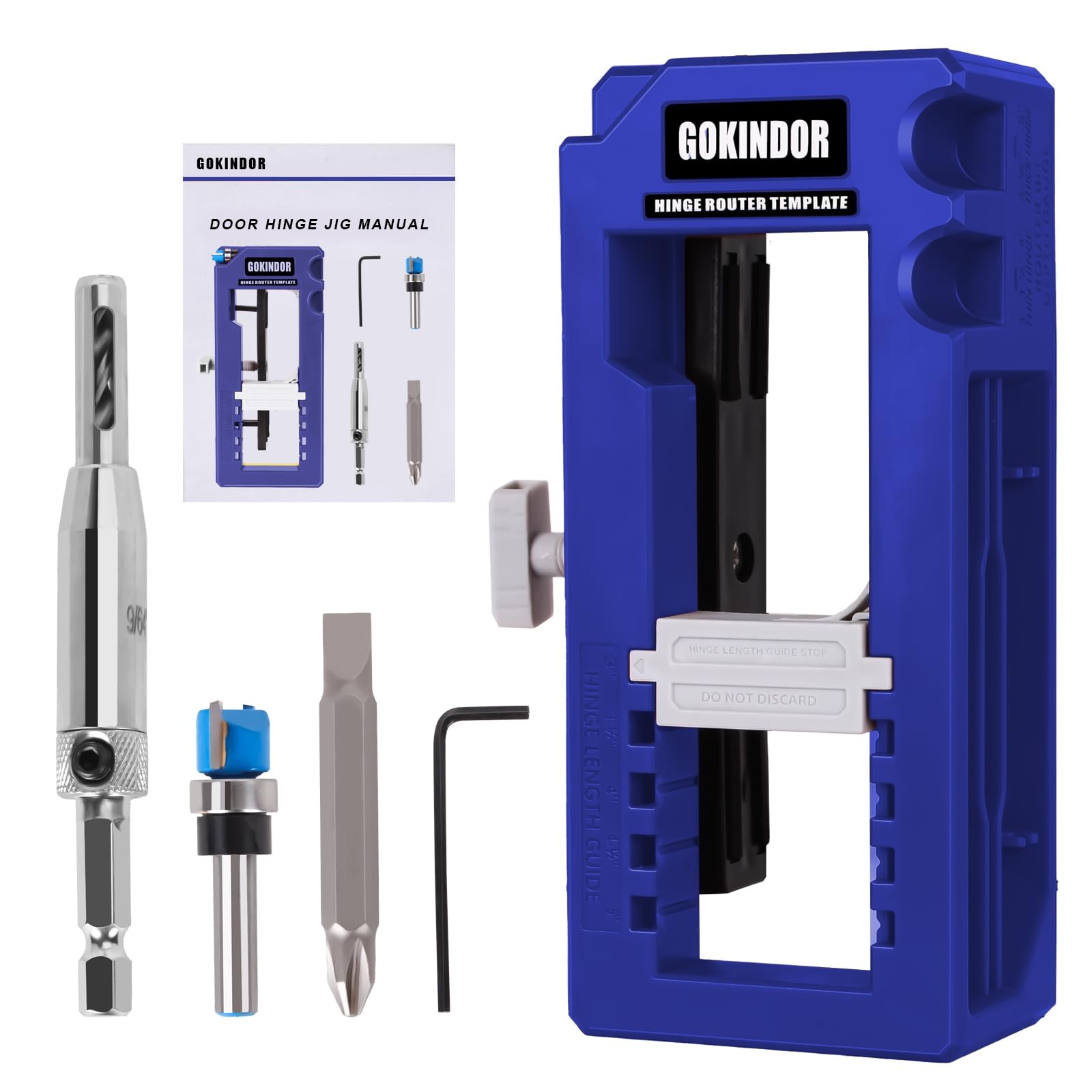 Door Hinge Jig for Easy Door Hinge Installation Mortiser for 3' to 5' Length,...