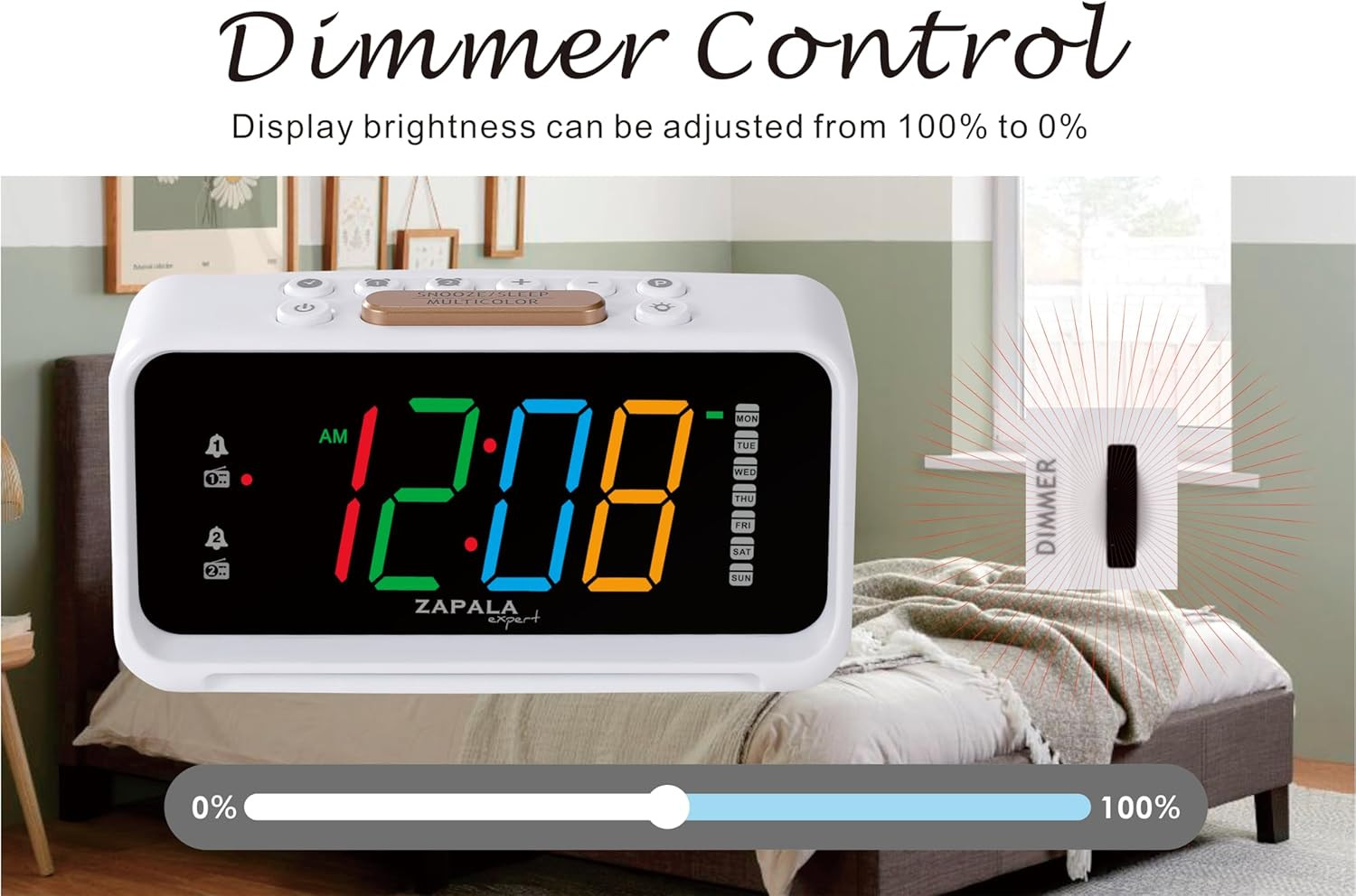 Alarm Clock Radio, 2 Alarms Jumbo LED Display Plug in Digital FM Clock Radio wit