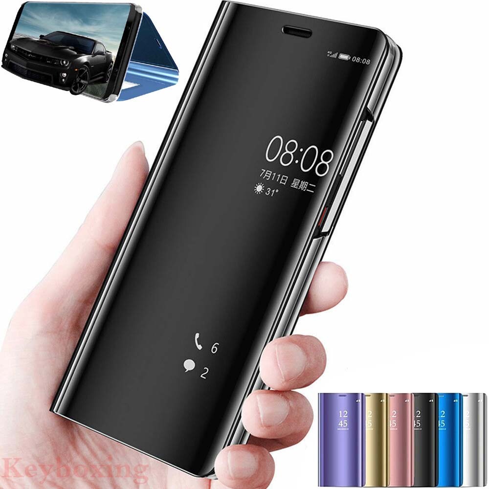 For Samsung S20 S10 S9 S8 A51 A71 Note 10+ Smart Mirror Leather Flip Case Cover