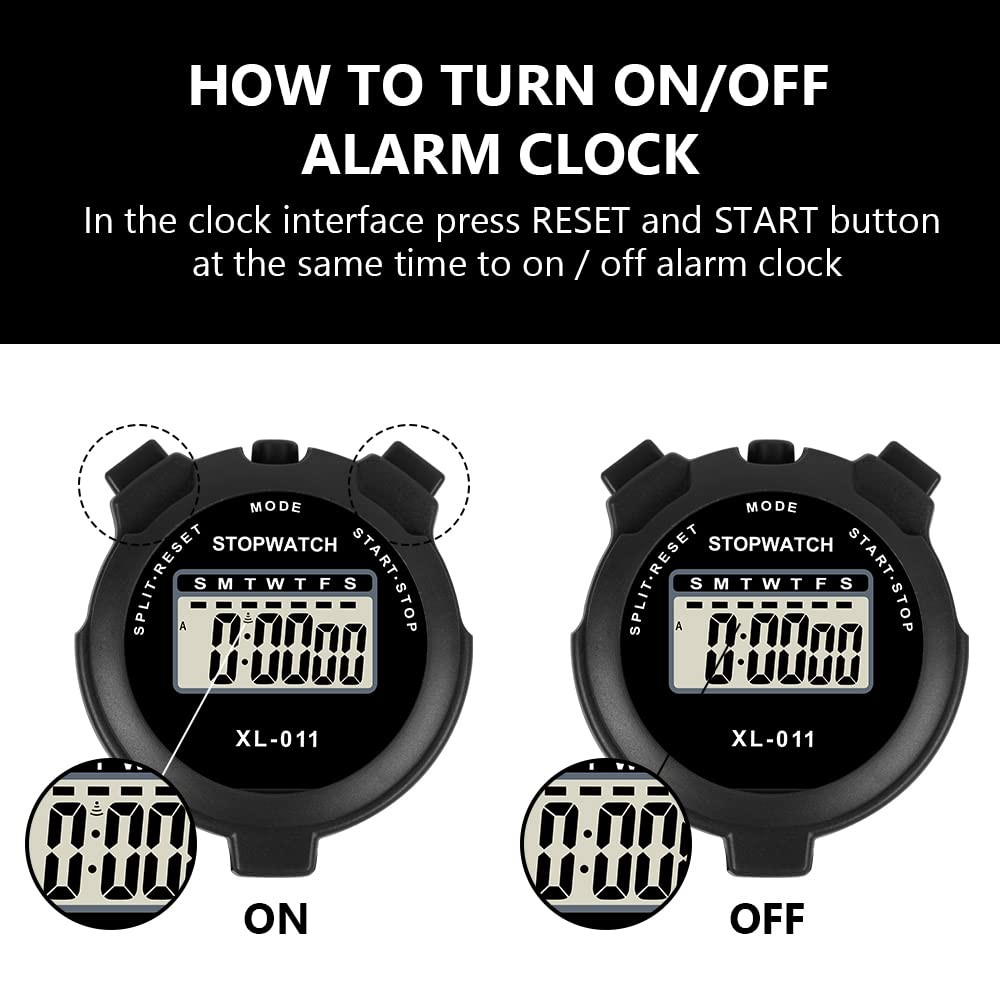 Digital Sports Timer Travel Stopwatch Single Lap Split Timer with Large Display
