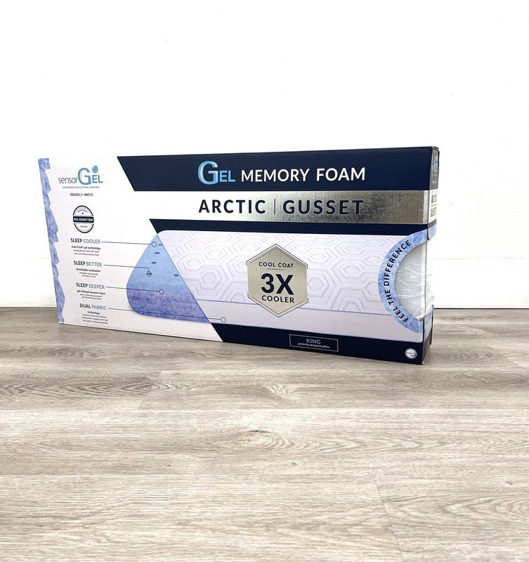 Arctic Cool Coat Technology Gusset Gel-Infused Memory Foam Pillow, King