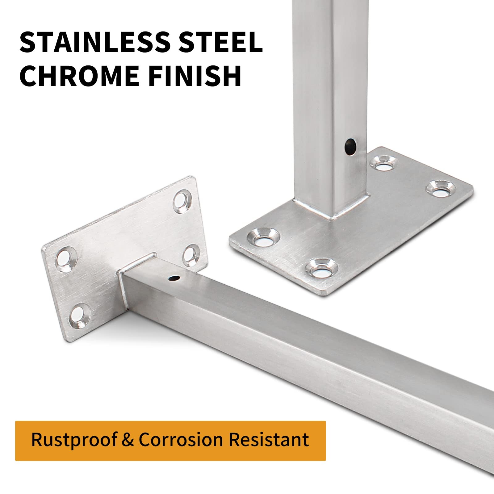 Luomorgo 10 Inch Floating Shelf Bracket, 4 Pcs, Silver Blind Shelf Support