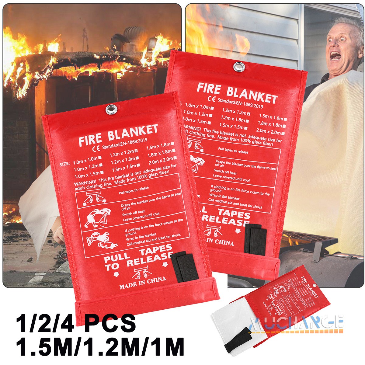 Lots Emergency Fire Blanket 59" 47" Home Office Fire Extinguishing Blankets