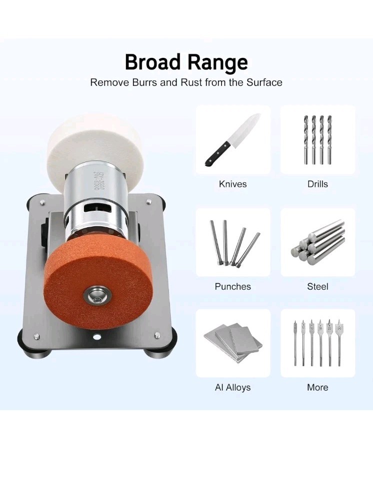 Electric Benchtop Grind Sander Adjustable Variable Speed Table Grinding Machine