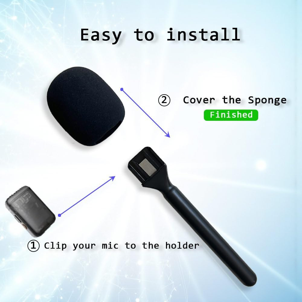 Mic Holder Adapter for Dji Mic 1/2 / Mini, Microphone Handle Handheld Compati...