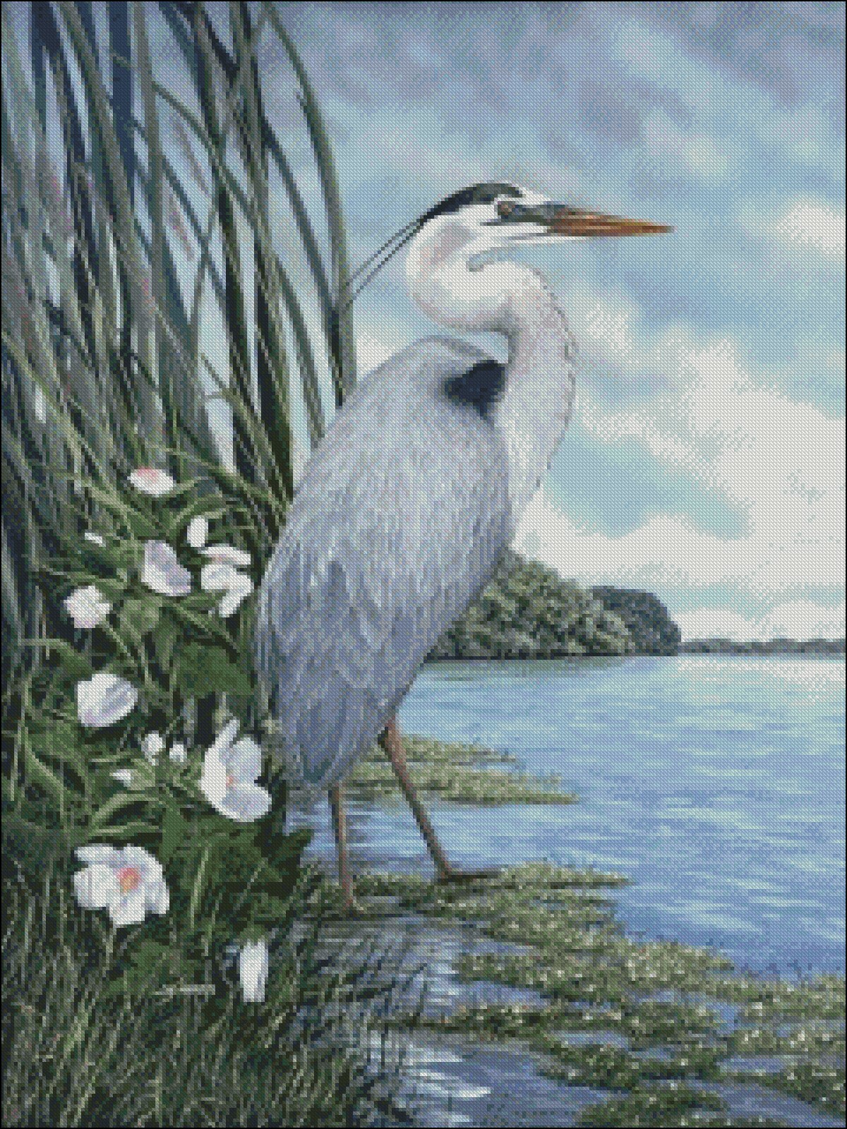 Charts Needlework DIY - Counted Cross Stitch Patterns - Heron 3