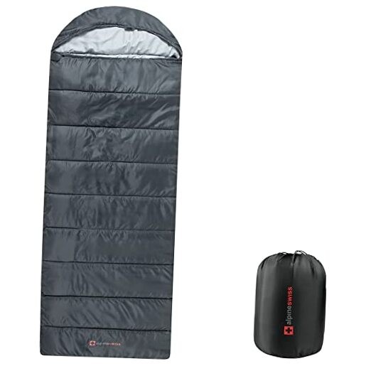 0°C (32°F) Sleeping Bag Lightweight Waterproof with Compression One Size Gray