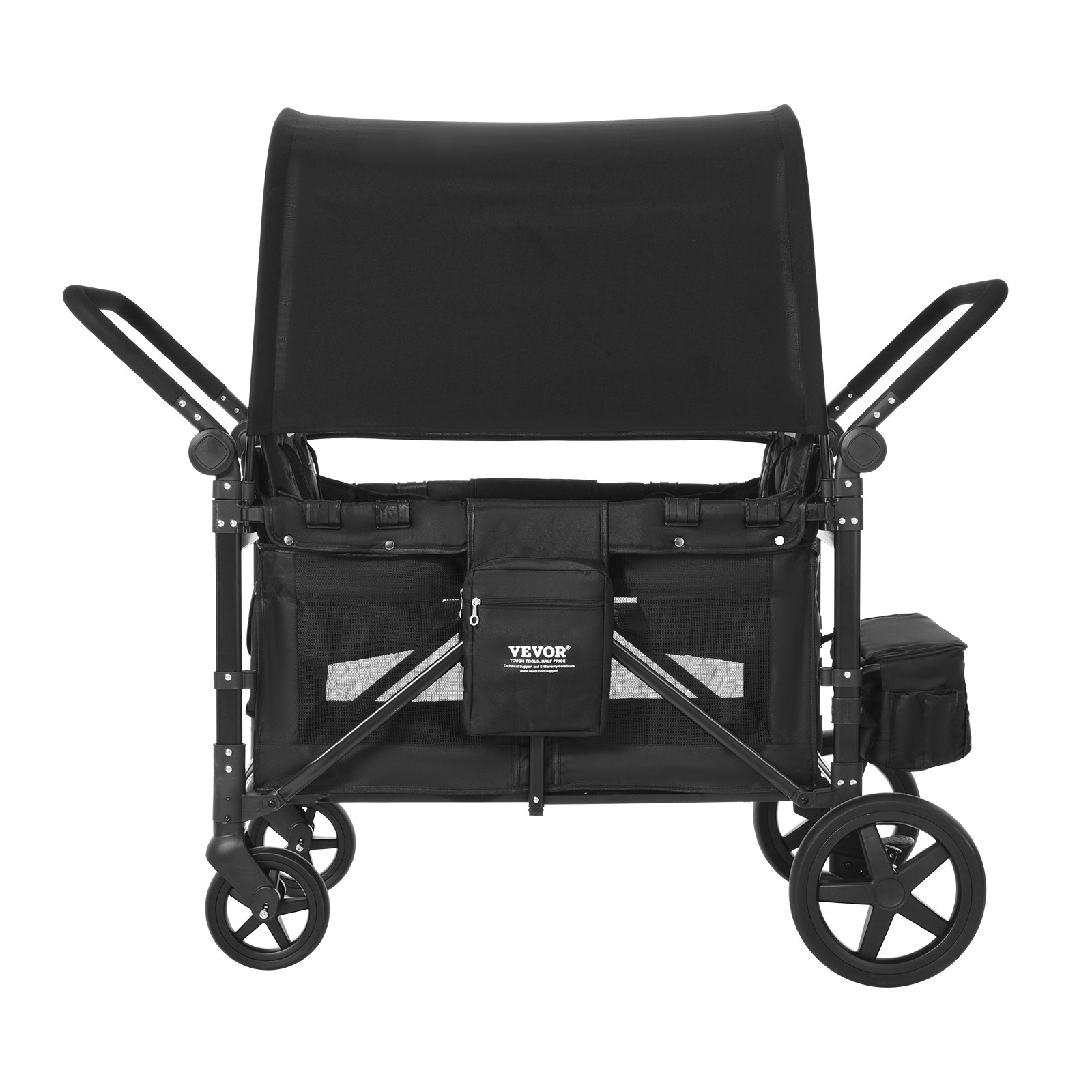 VEVOR Wagon Stroller 4 Kids Push Pull Quad Collapsible Stroller 330LBS Loading