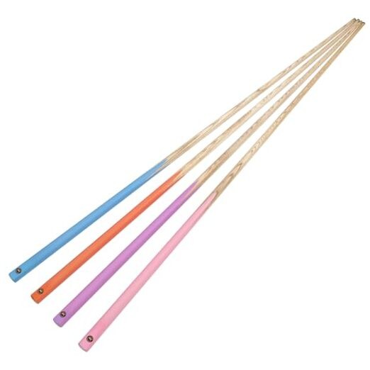 Pool Cues Sticks, 57" /36" Billiard Pink Blue Purple Orange 4 Pool Cues Set