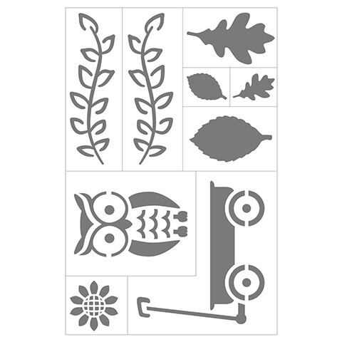 Large 11x17 Adhesive Stencils in Fall Designs, 6 pack