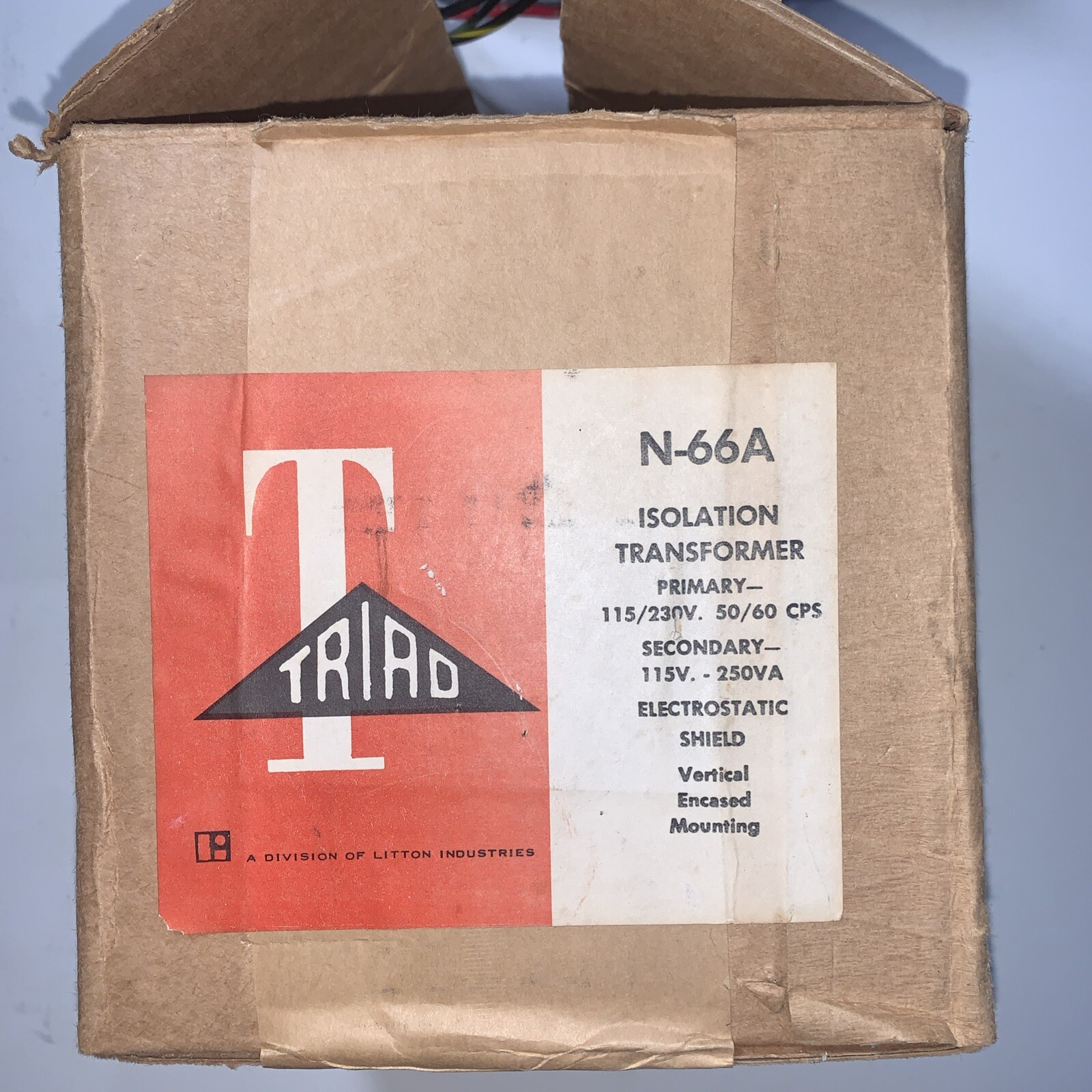 Triad N-66A Isolation Transformer  115/230V 50/60 CPS Unused Original Box