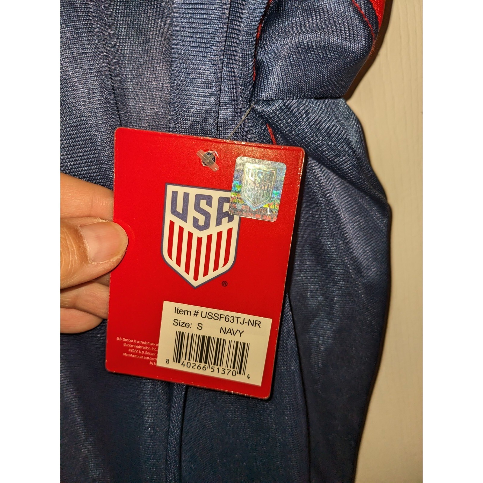 US Soccer National Team: Dark Blue Red Jacket Full Zipper Sz. Small