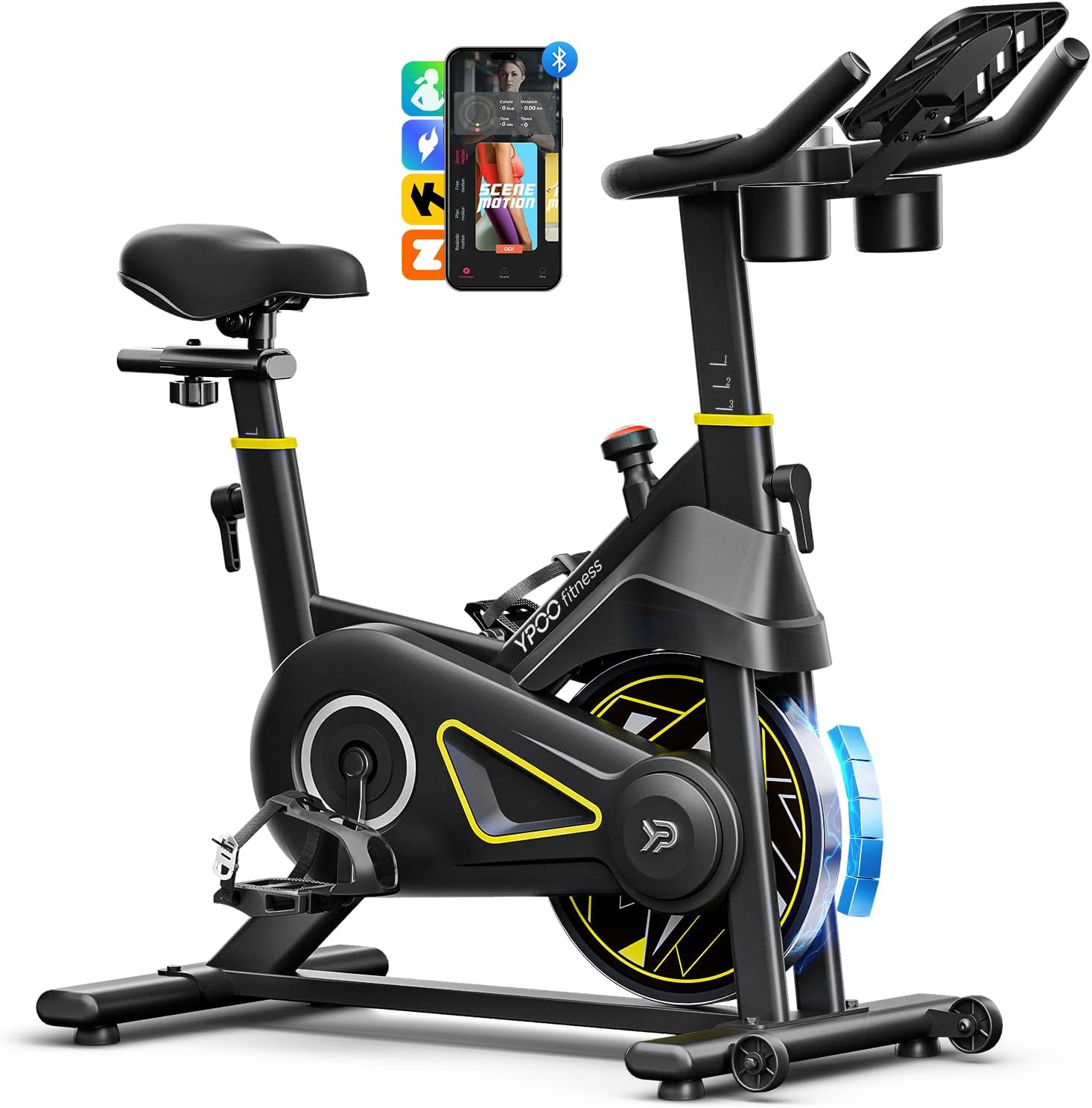 Exercise Bike, Adjustable Magnetic Resistance Stationary Bikes for Home Cardio w