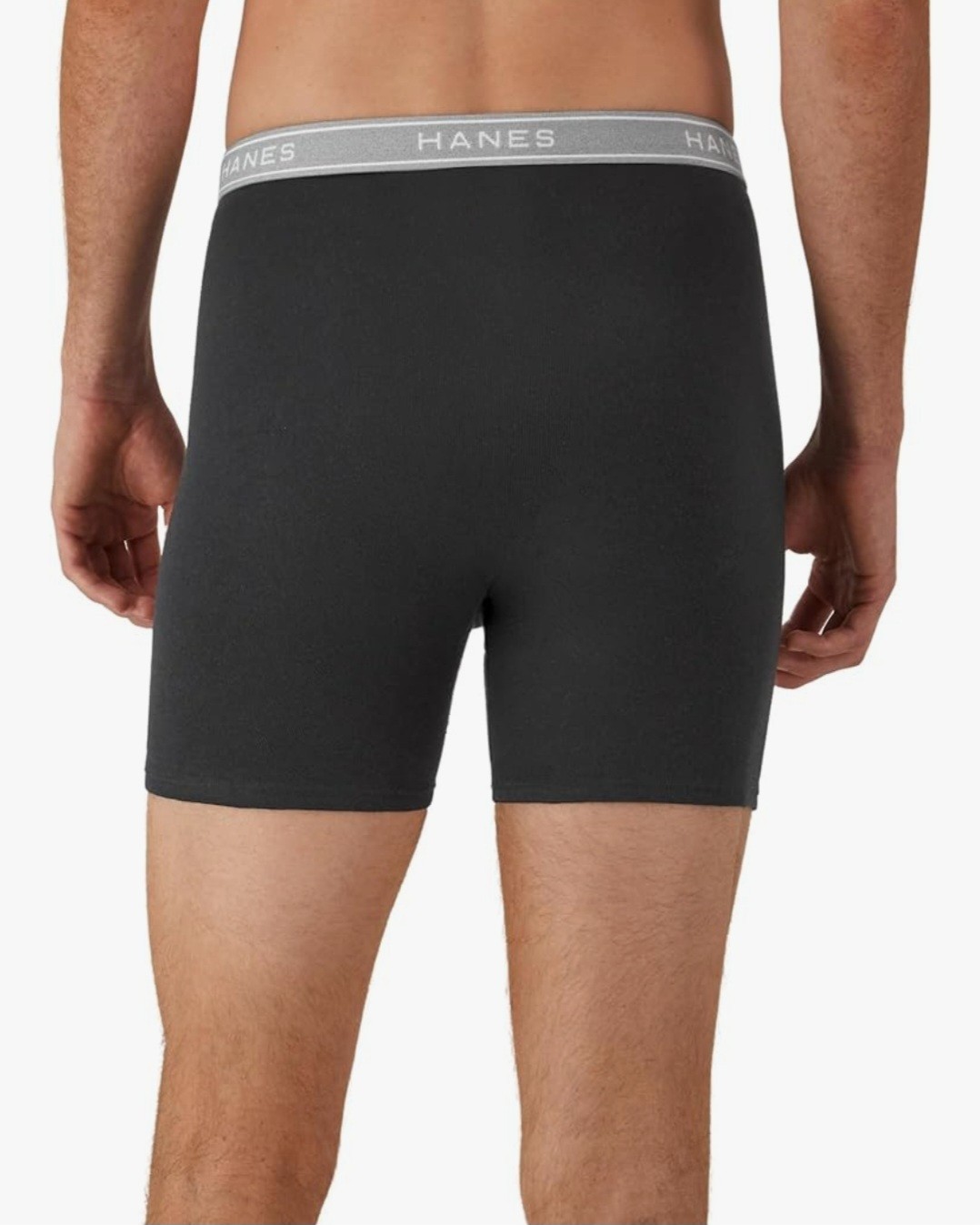 Hanes Mens 6 Pack Boxer Briefs Cotton Wicking Cool Comfort Black/Gray,2XL