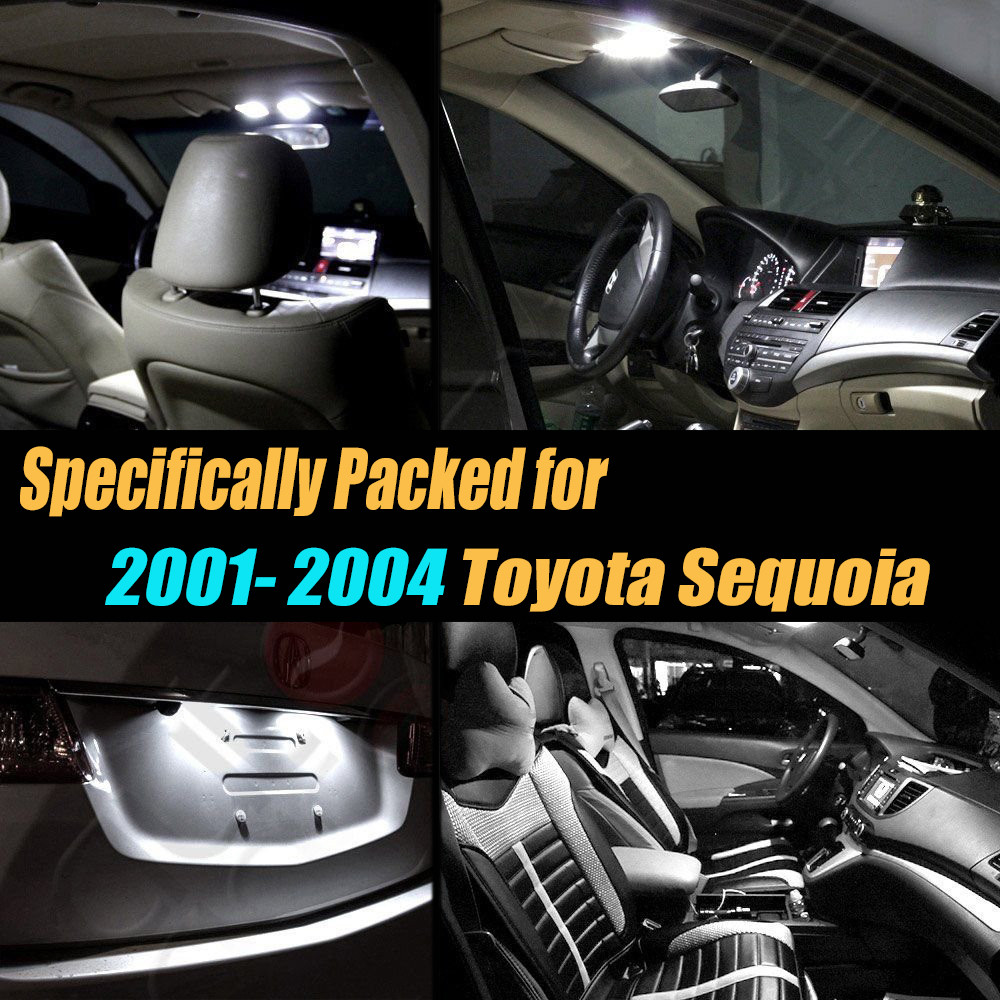 18Pc Super White Car Interior LED Light Bulb Kit for 2001-2004 Toyota Sequoia