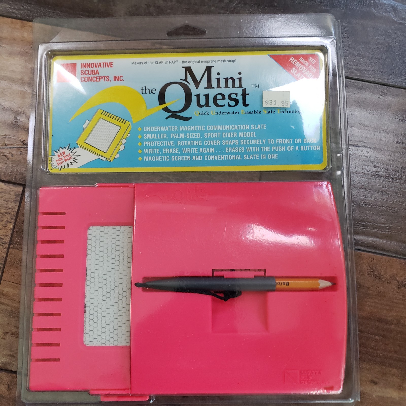 NEW* Innovative Scuba Concepts Mini Quest Underwater Slate (PINK) Erasable