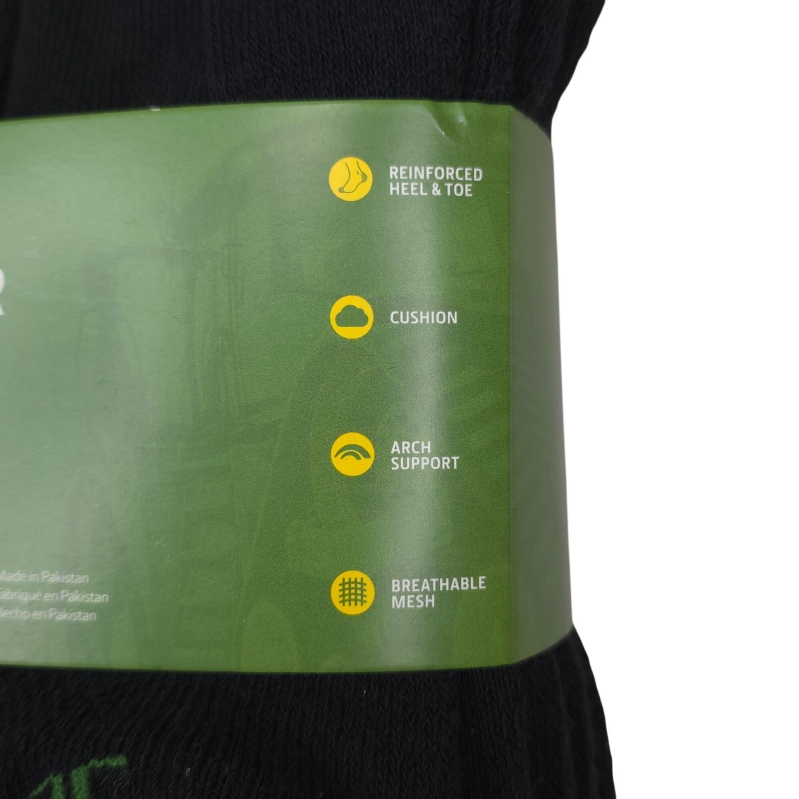 John Deere Mens Core Workwear Cushioned Crew Socks 6-Pack Shoe Size 6-12.5 Black