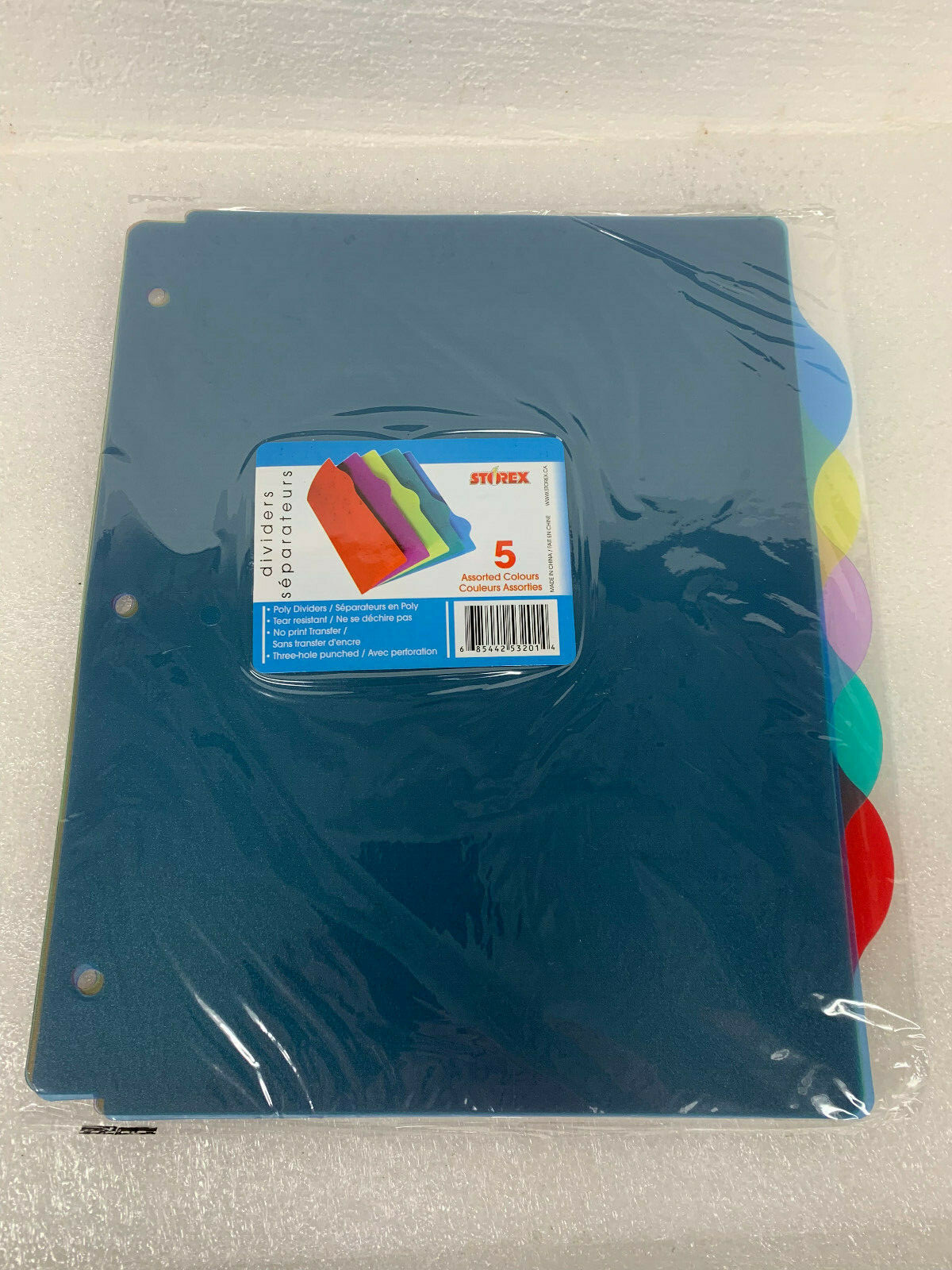 Storex Poly Plastic Write On 5 Tab Index Dividers 2 Sets Model 565191