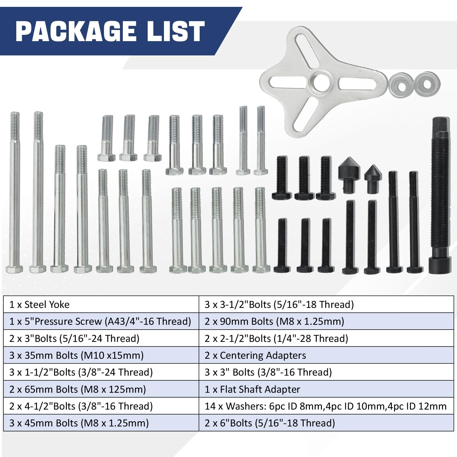 46PCS Harmonic Balancer Puller Set, Steering Wheel Puller Kit Steering Wheel ...