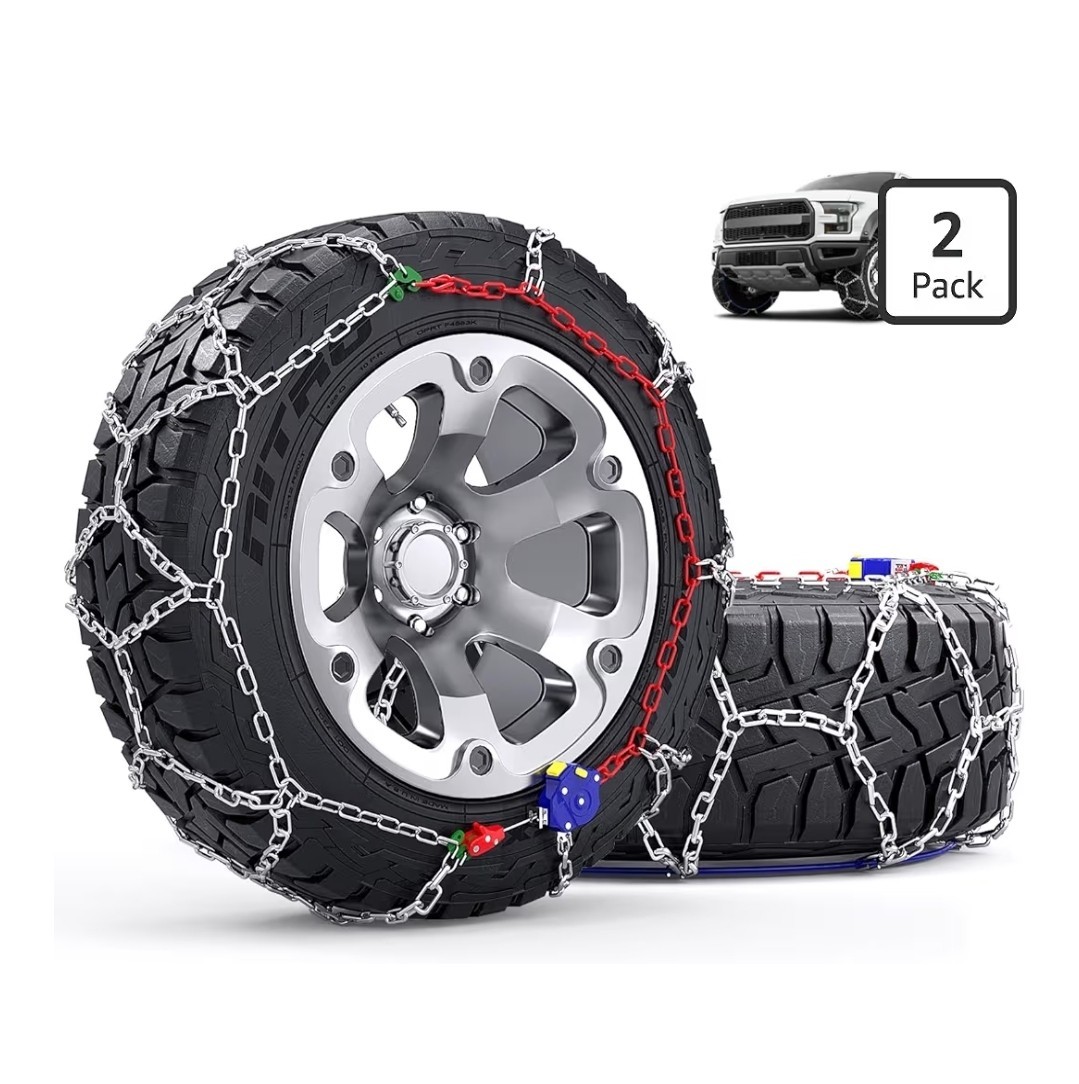 Snow-Chains Auto Fixing 1 Min Quick Installation Tire-Chains, Heavy-Duty...