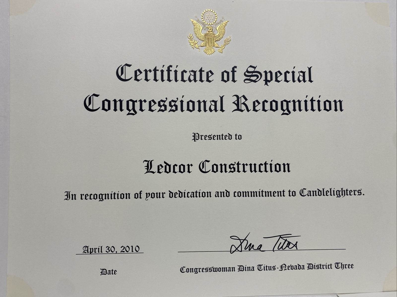 dina titus signed-Nevada- Senate