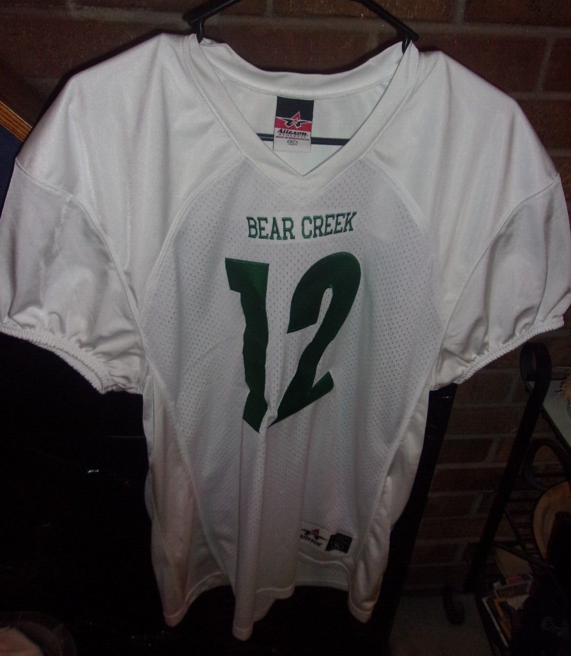 BEAR CREEK FOOTBALL JERSEY Alleson Athletic white /green #12 Size XL dealer