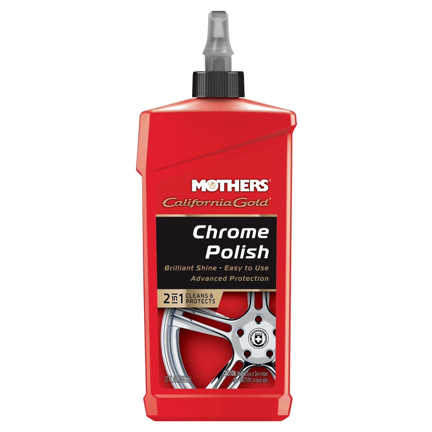 Mothers California Gold Chrome Polish, 12 oz. — 12 Fl Oz (Pack of 1), Blue