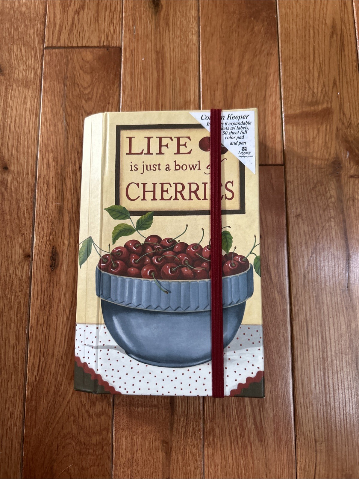 Legacy Coupon Keeper Stationery Set Cherry Themed w/ Pockets Labels