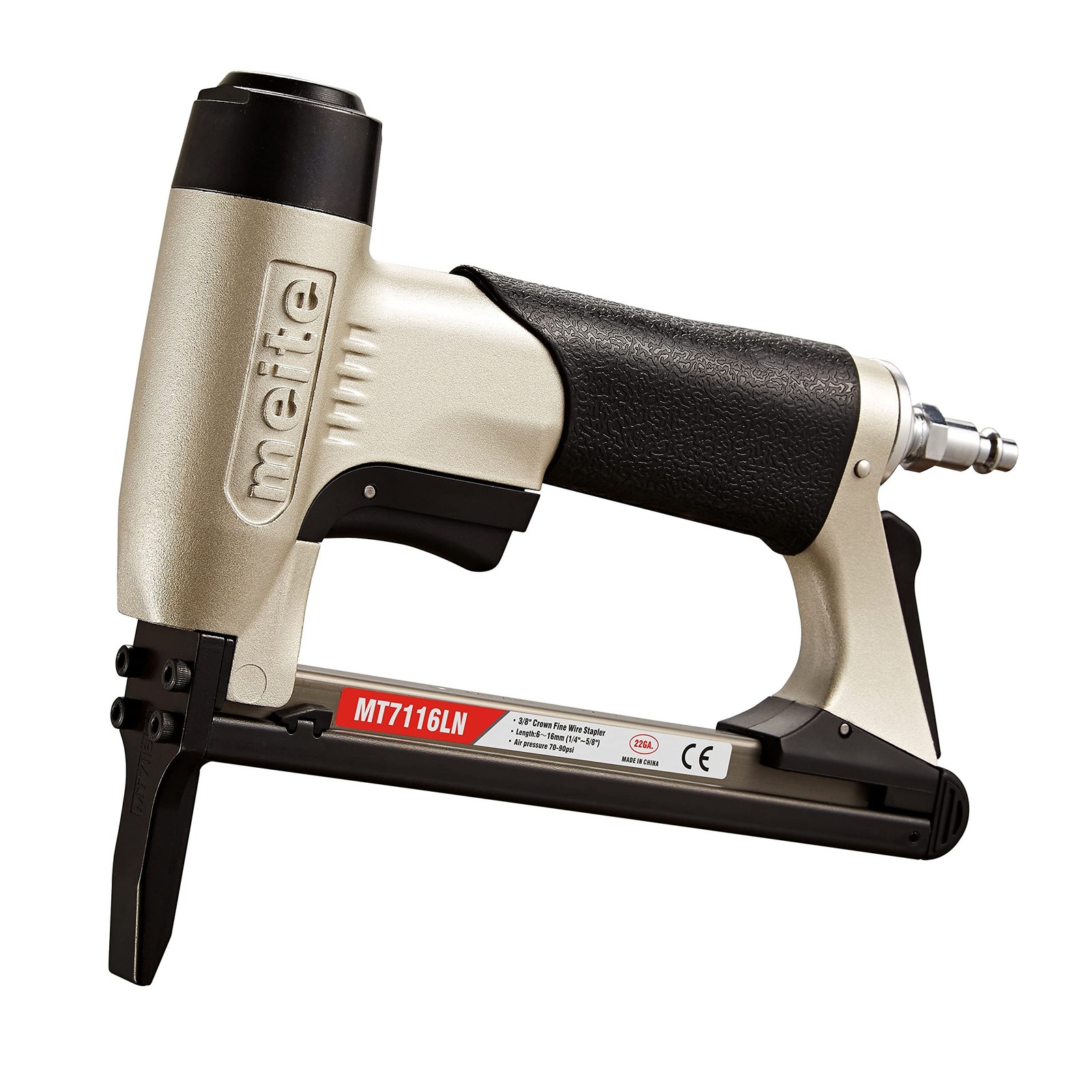 meite MT7116LN Pneumatic Upholstery Stapler 22 Gauge 71 Series 3/8" Crown 1/4...