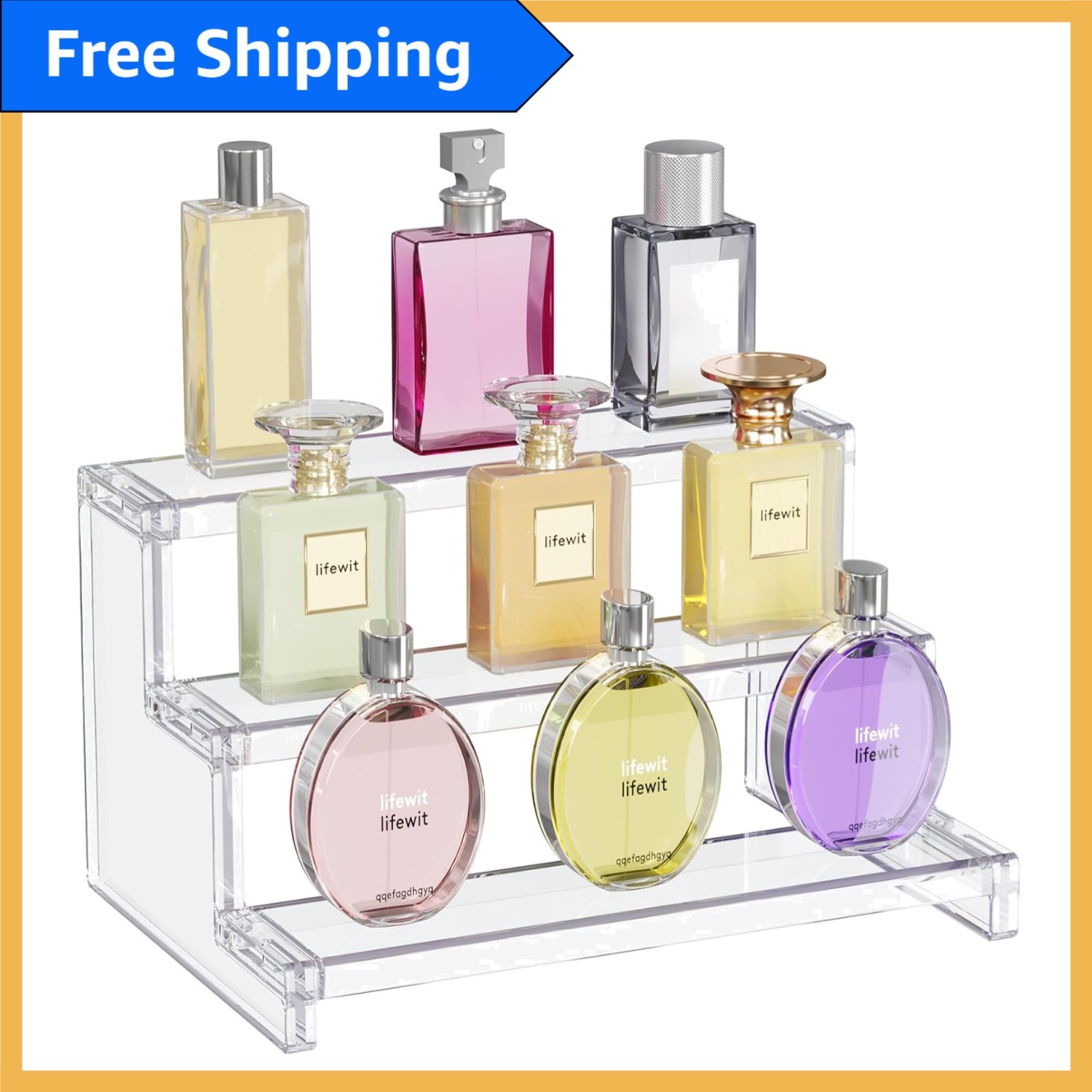 Sturdy 3-Tier Display Shelf - Effortless Assembly for Multiple Uses - 9 Inch