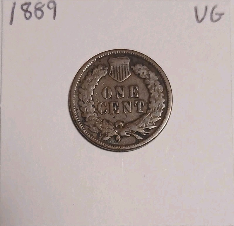 1889 INDIAN HEAD CENT VERY GOOD 1C Copper