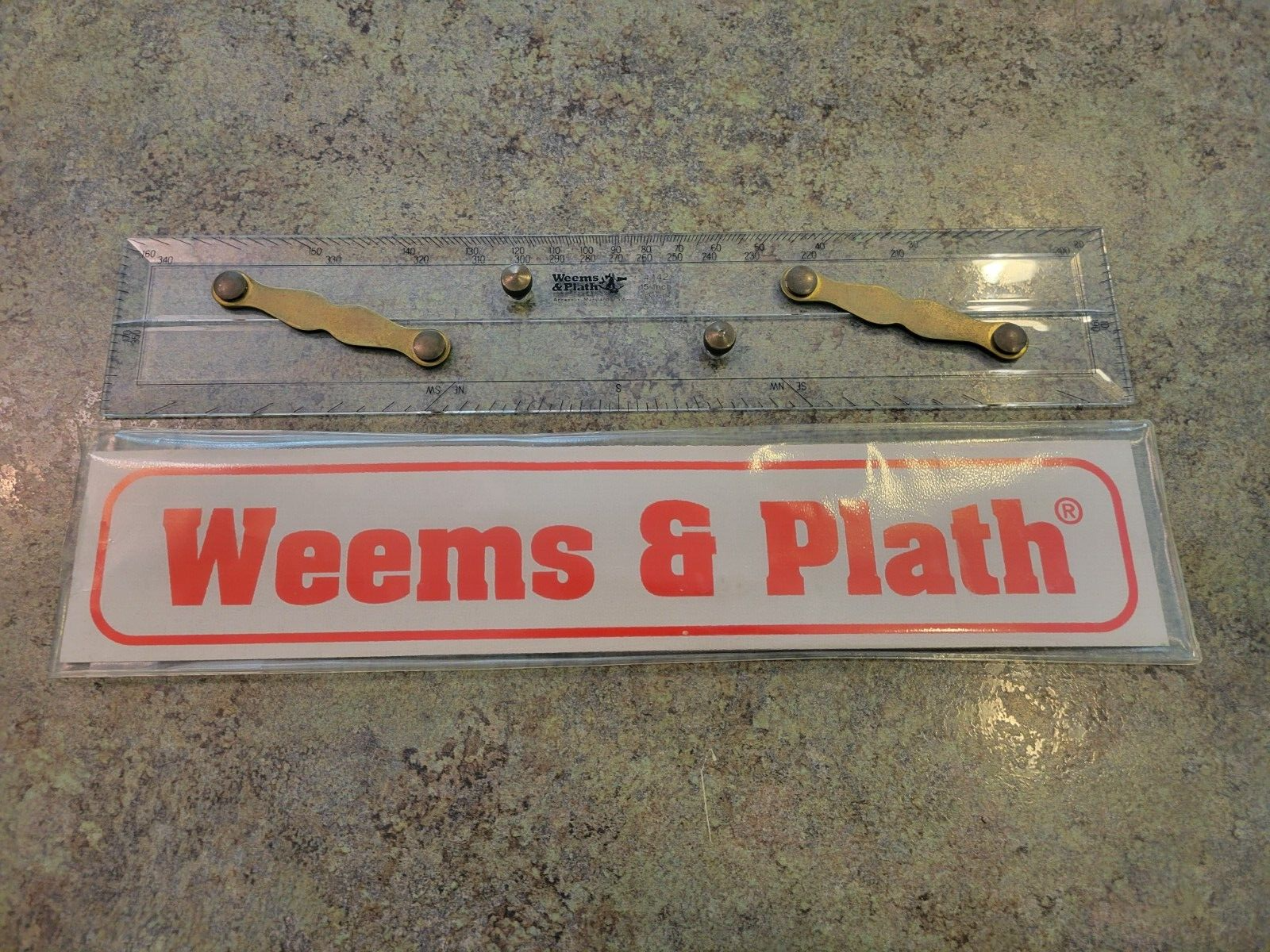 WEEMS & PLATH Denmark #142 Protractor Scale Brass Hardware 15" with Sleeve