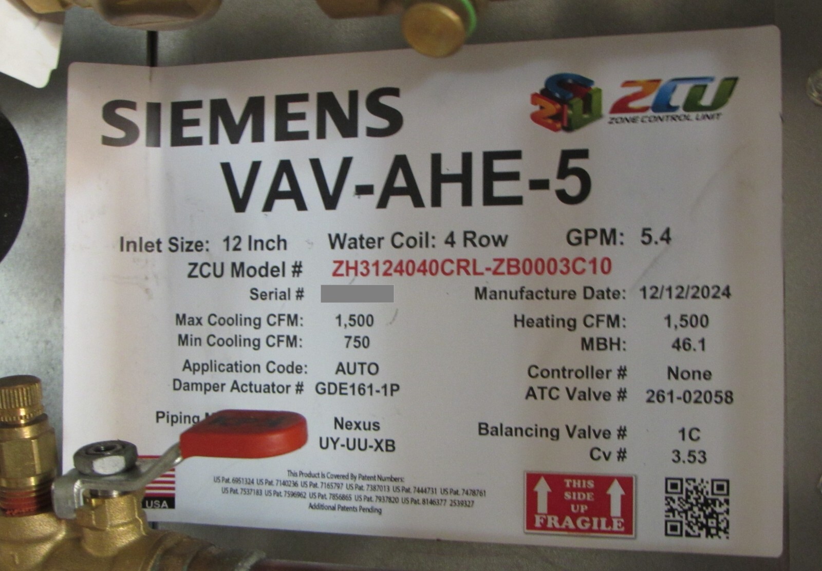 NEW Siemens Variable Air Volume VAV Actuator Box Assembly HVAC Zone Control ZCU