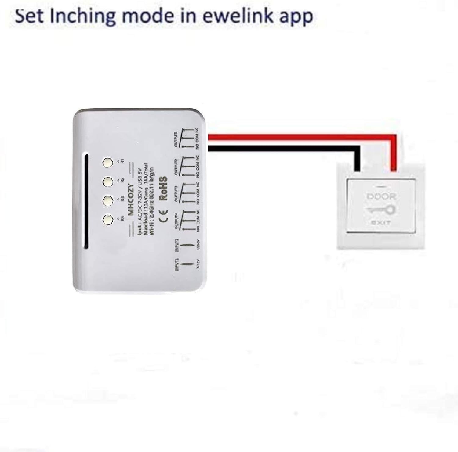 MHCOZY 4CH Wifi RF Wireless Switch Relay,Inching Self-Locking Interlock Mode,Fo