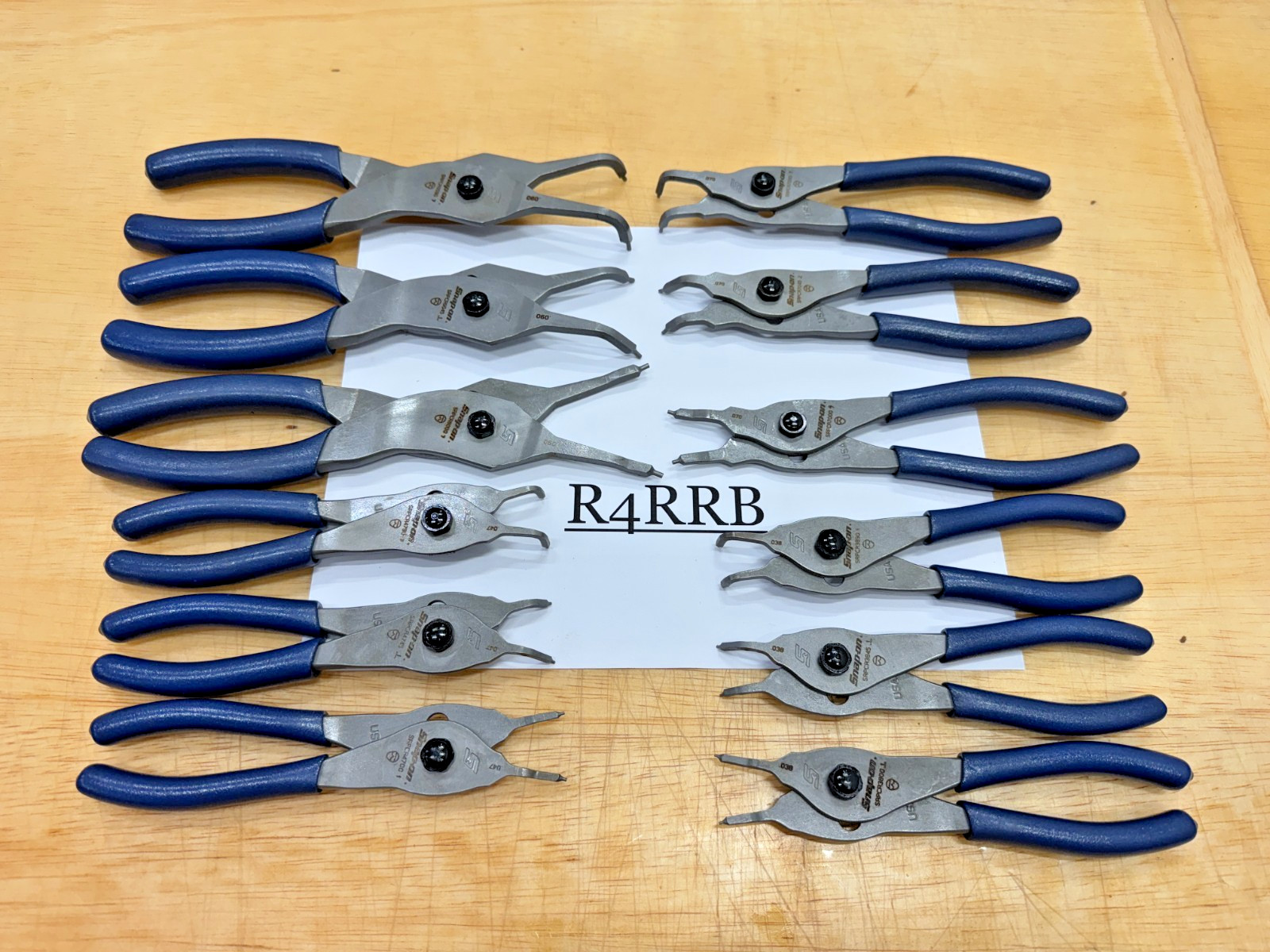 Snap-on Tools USA NEW RARE POWER BLUE 12PC MASTER Snap Ring Plier Set SRPCR112MB