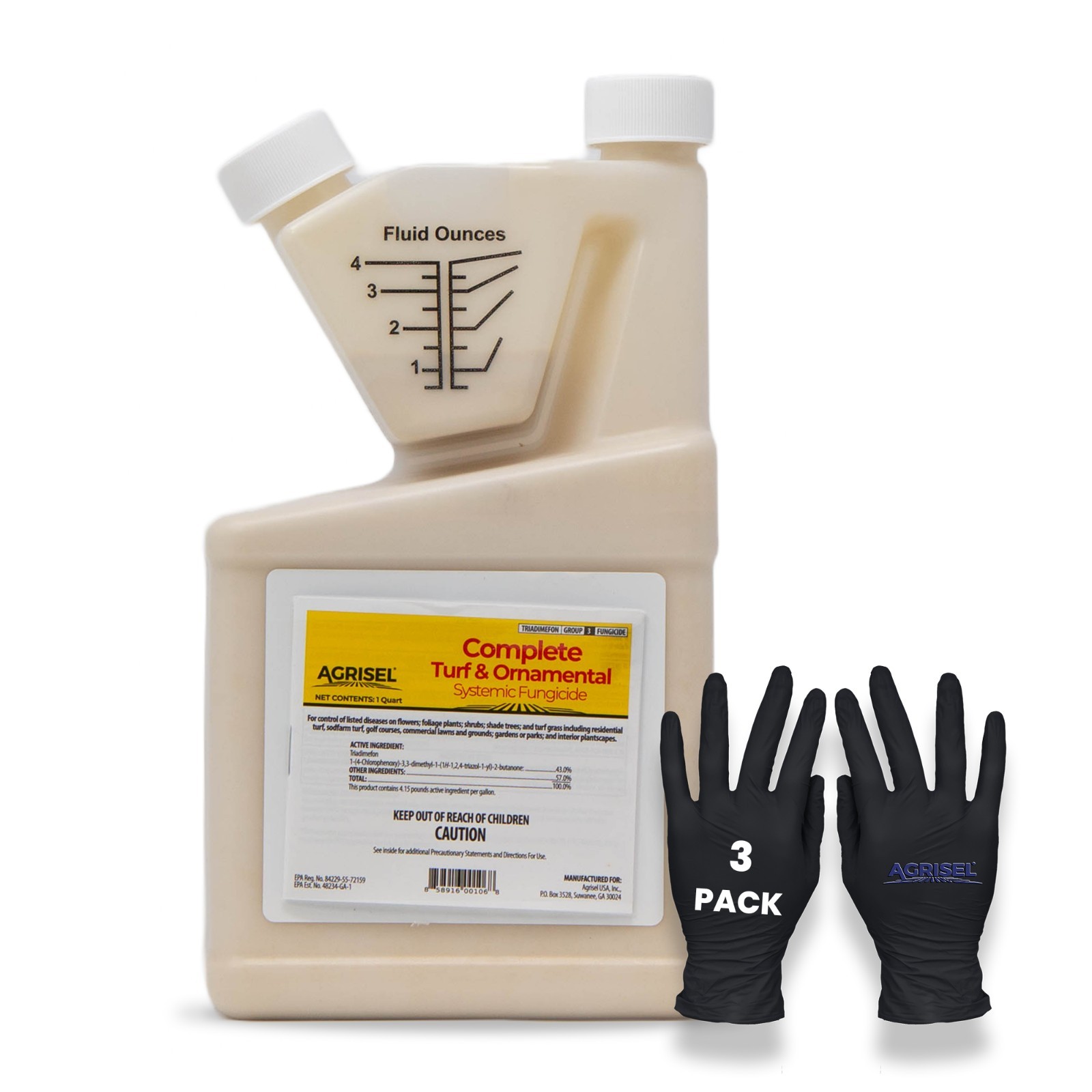 Complete Turf & Ornamental Systemic Fungicide, Includes 3-Pack of Gloves, 32 oz