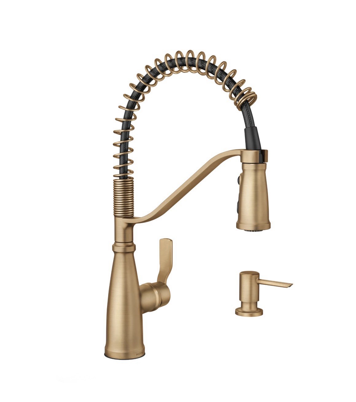 Moen Nolia Single Handle PreRinse Spring Pulldown Sprayer Bronzed Gold 878886BZG