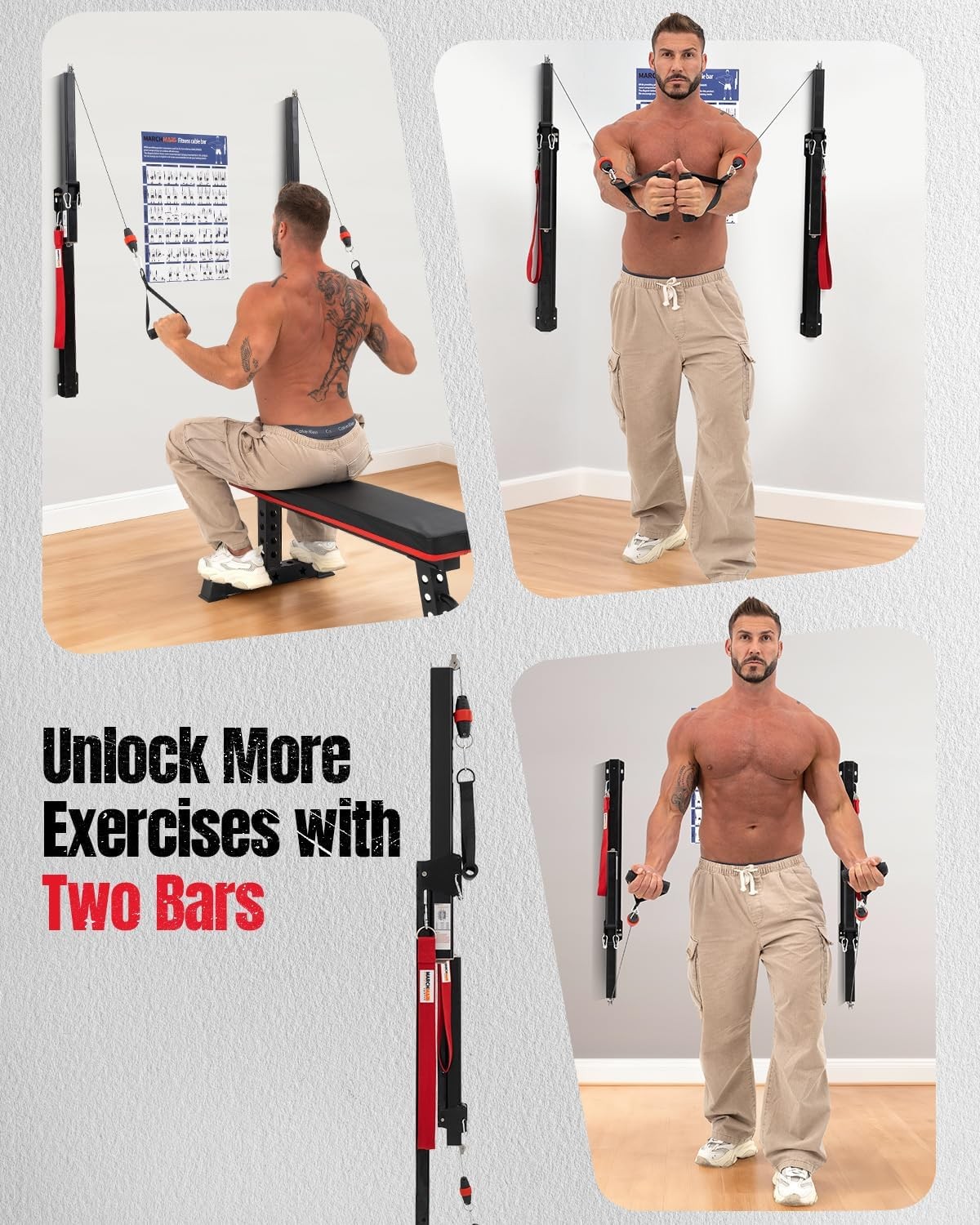 Compact Cable Machine for Home Gym - Adjustable Resistance Full Body Trainer
