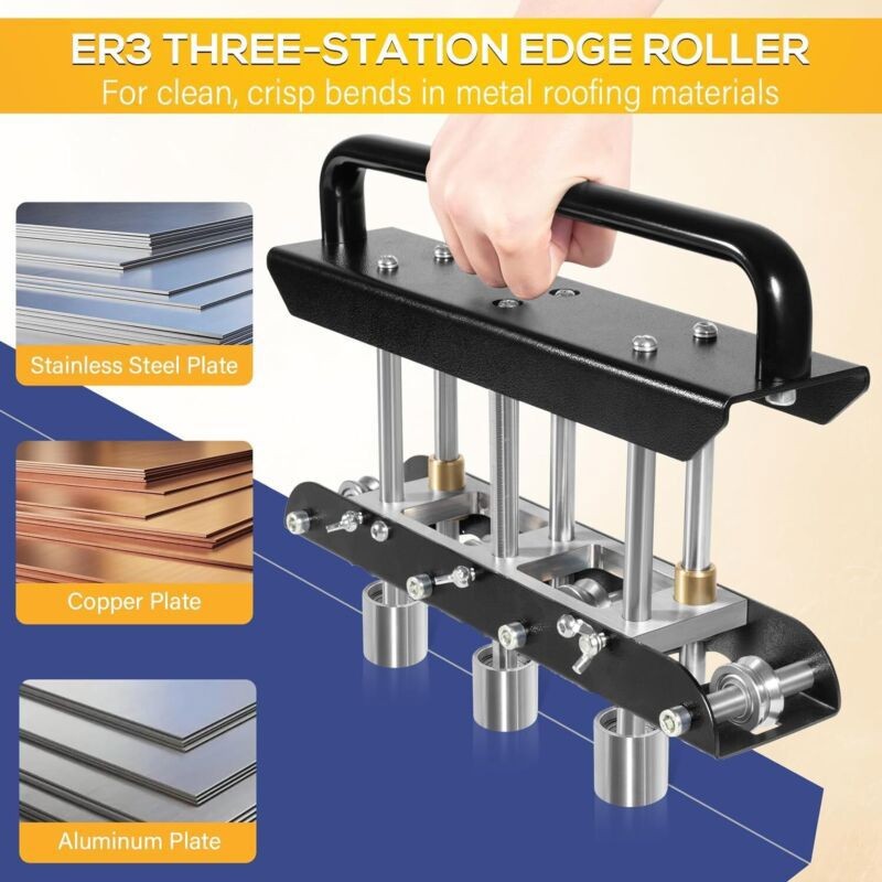 ER3 Three-Station Edge Roller Sheet Metal Edge Roller Bender 0-90° Bending Angle