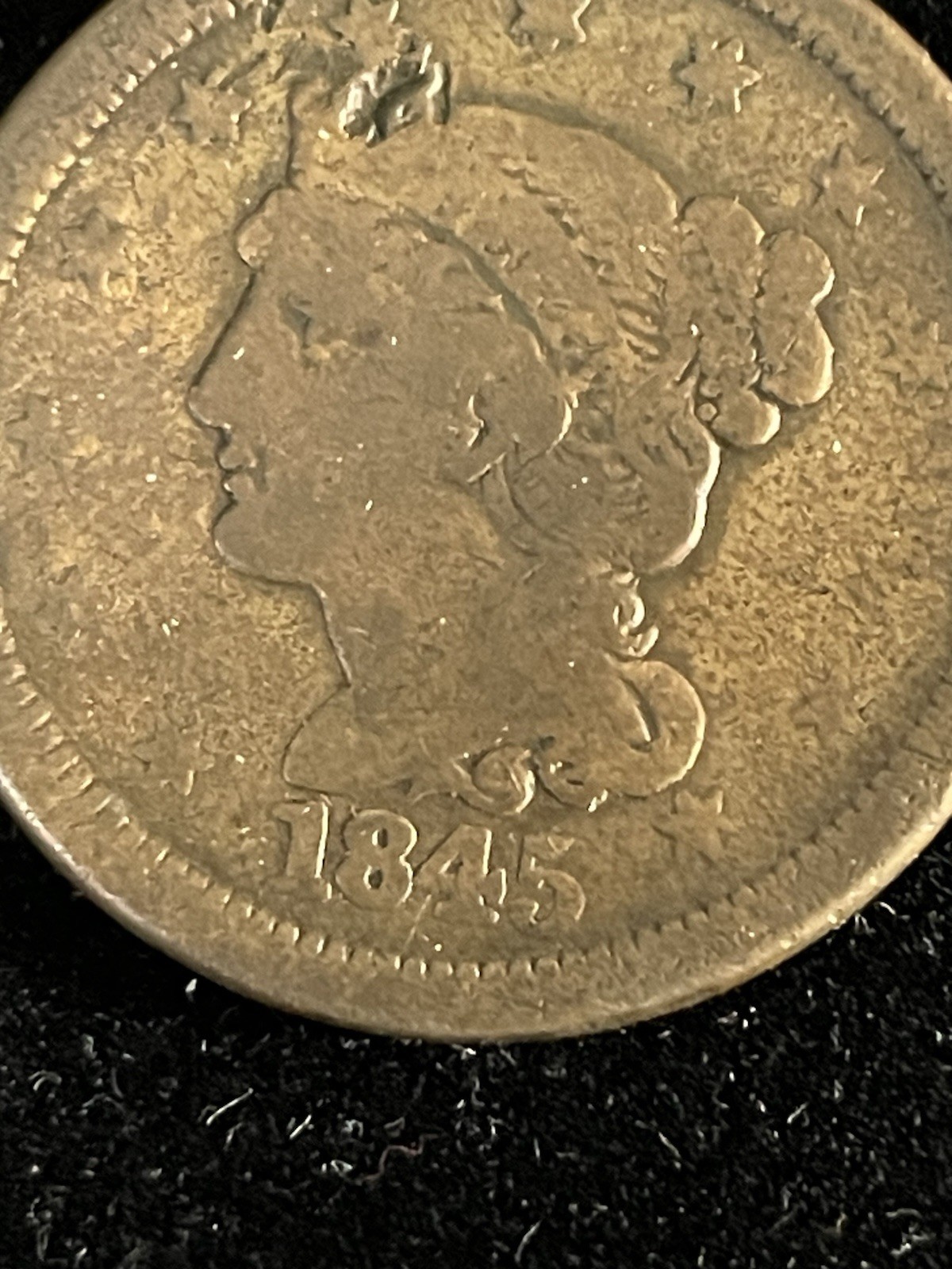 1845 Braided Hair Large Cent