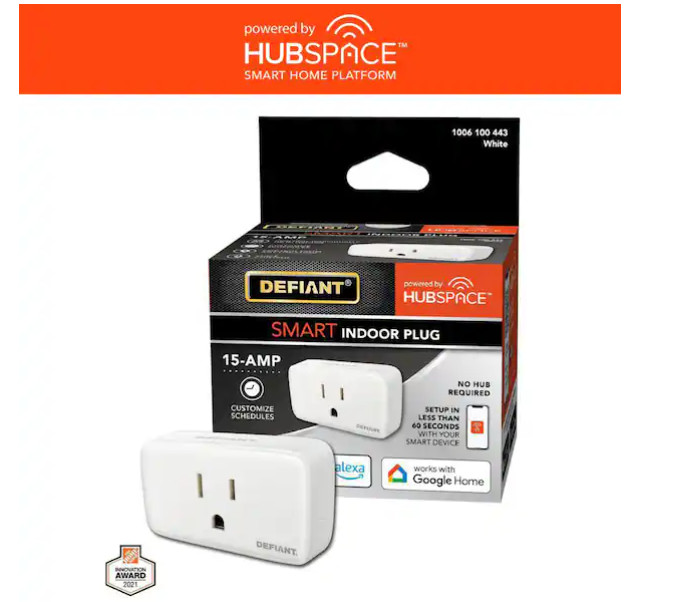 Volt Indoor Smart Plug & Timer Wi-Fi Bluetooth Single Outlet Powered by Hubspace