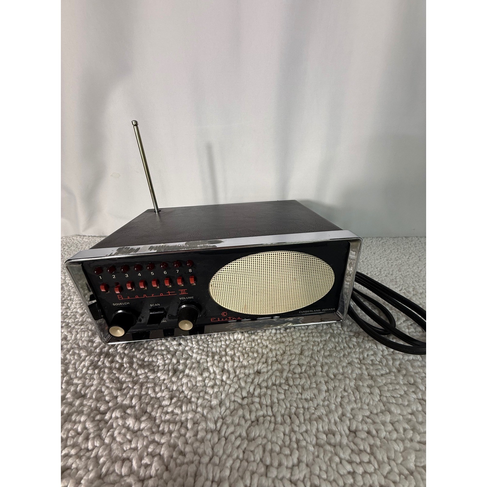 Vintage Electra Bearcat III BC III L/H 8 Channel Scanning Radio Receiver Chrome