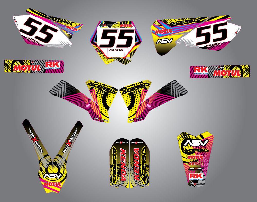 2006 - 2012  Full Custom Graphic Kit For KTM 85 Neon style