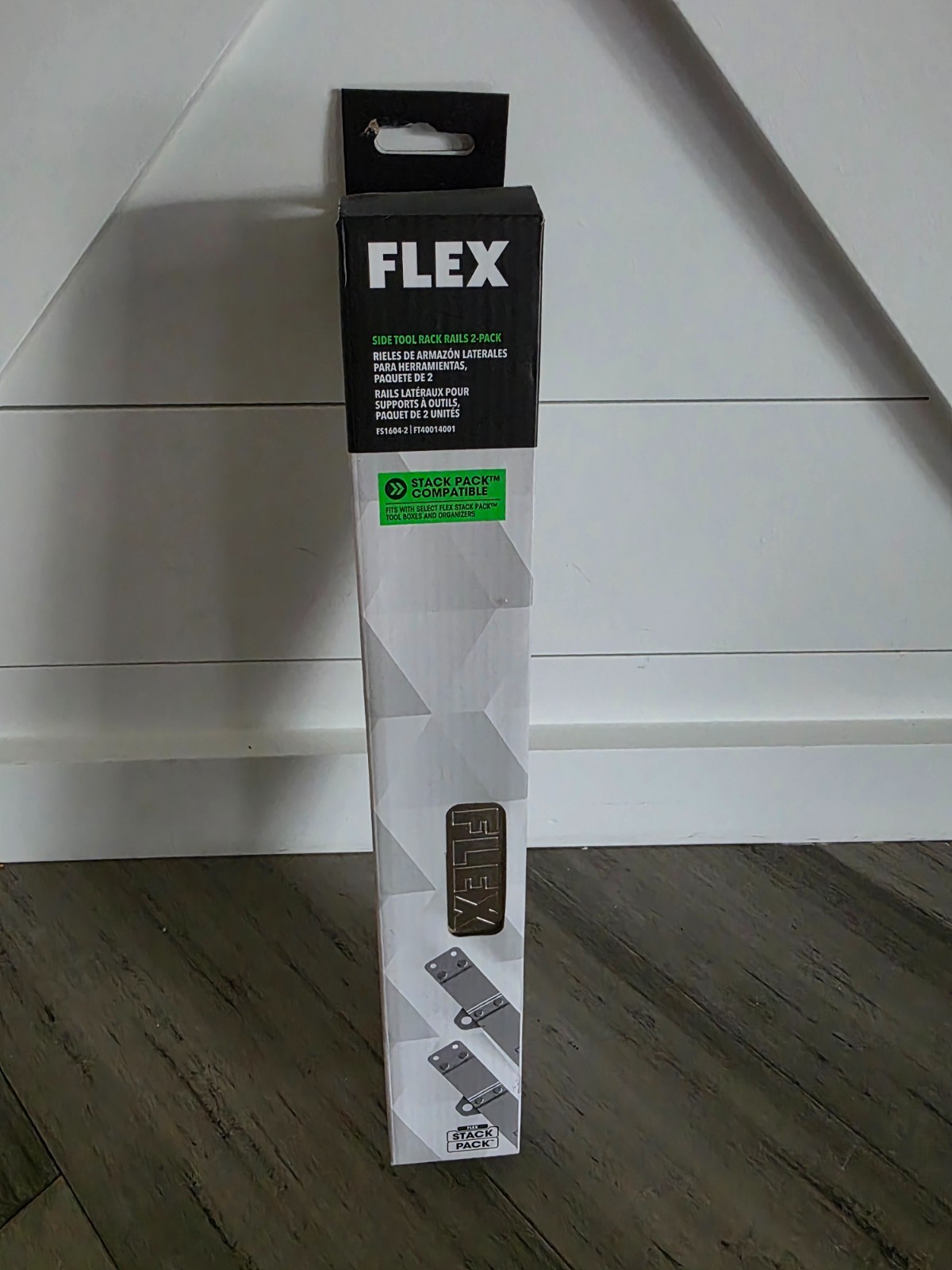 Flex Stack Pack Side Tool Rack Rail 2-3/8"L x 2-3/4"W x 15-3/4"H Pack of 2 NEW