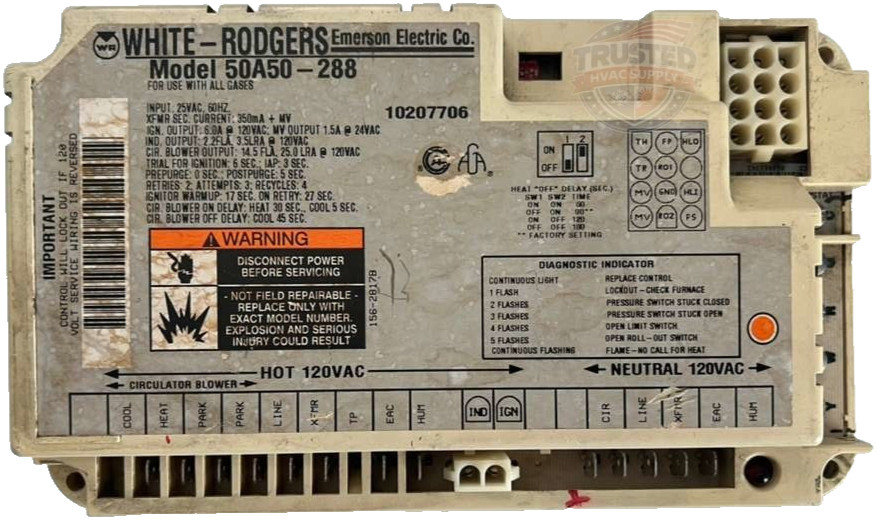 50A50-288 AS PICTURED Furnace Control Board 10207706