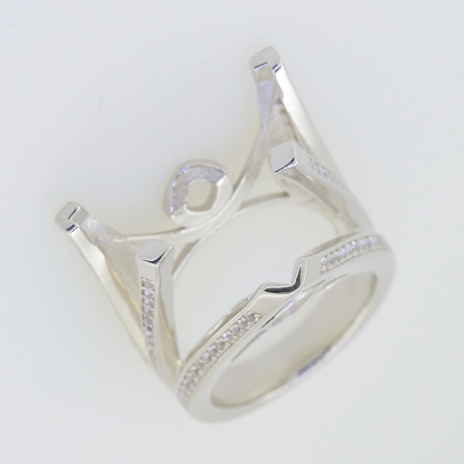 Sterling Silver Semi Mount Ring Setting Trillion TRI 20x20mm CU 5x5mm